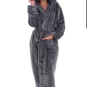 Gray Hooded Housecoat
